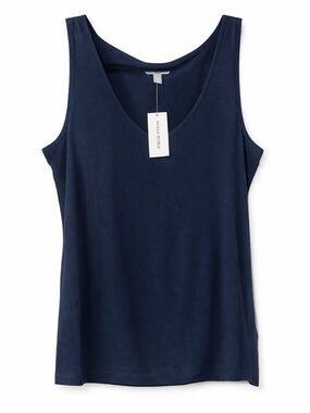 NWT Banana Republic Luxe Touch Tank Top Medium M Deep Navy Tank
